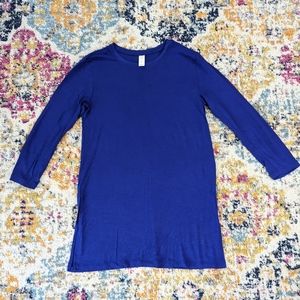 Old Navy Women's Luxe 3/4 Sleeve Tunic Shirt, Royal Blue, Size Small